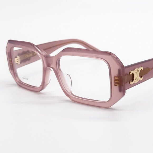 NEW CL50155F 072, CELINE LIGHT PINK GEOMETRIC EYEGLASSES CELINE - Picture 1 of 10